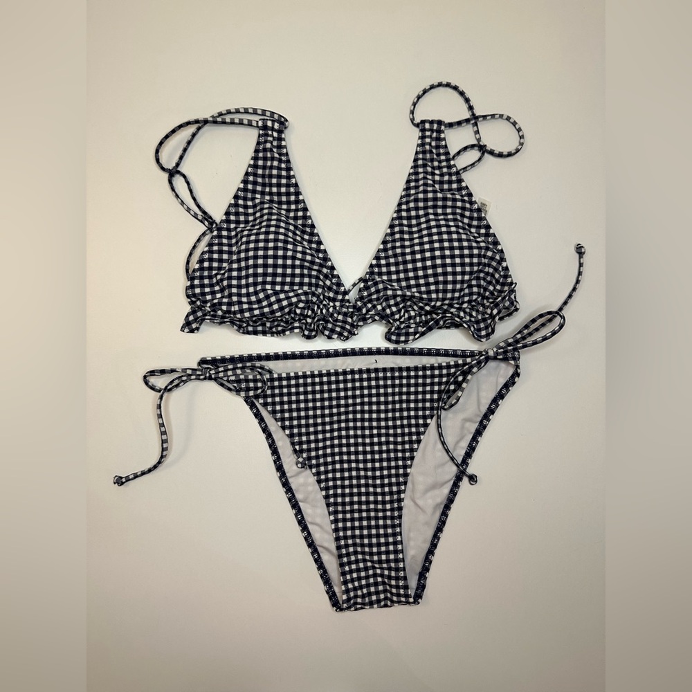 Victoria’s Secret Navy and White Gingham Bikini Set